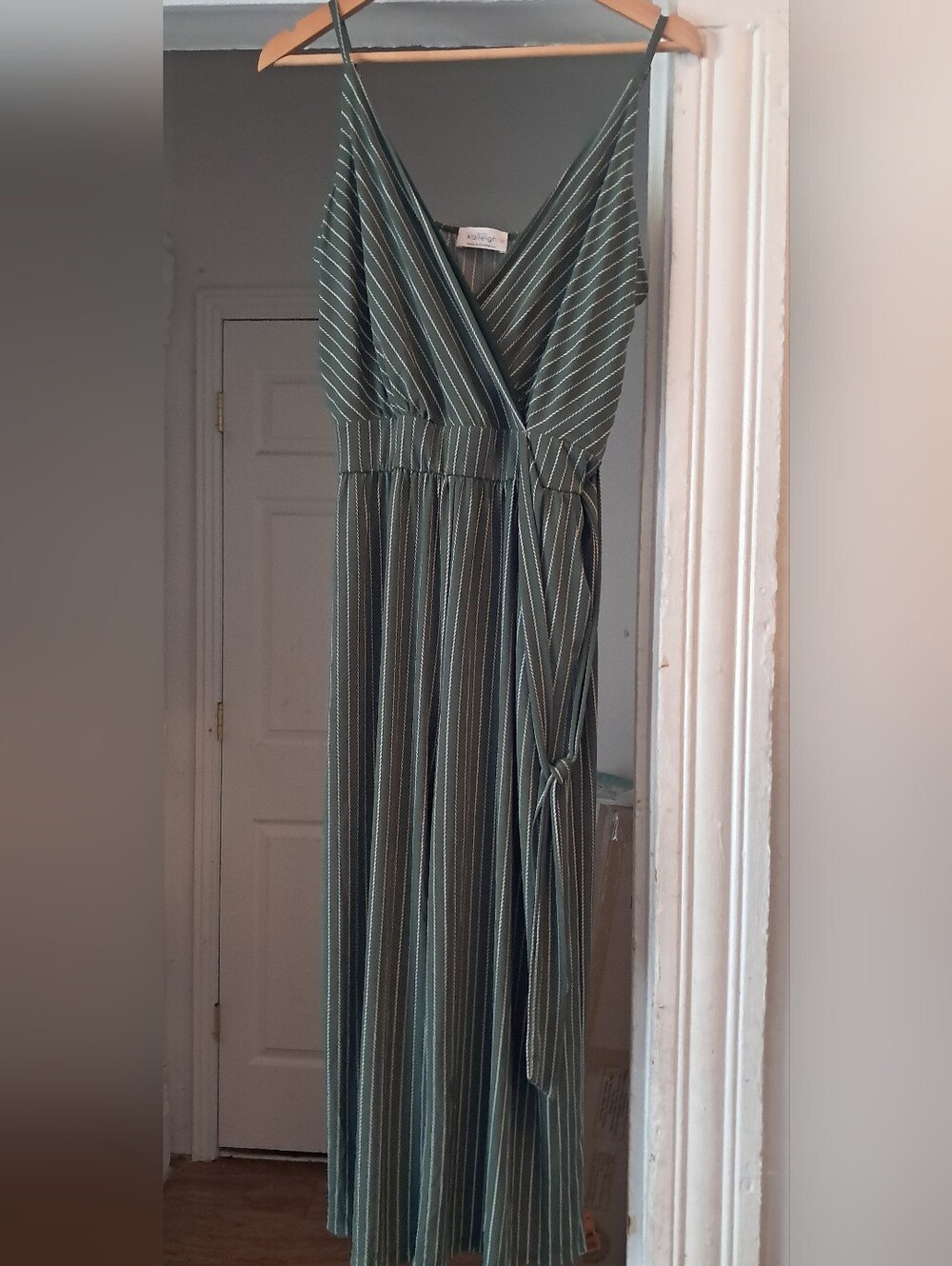 Kaileigh Green & White Striped Jumpsuit